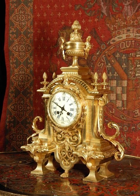 Japy Freres Large and Stunning Louis Xvi Style Brass Clock. French - Circa 1870.